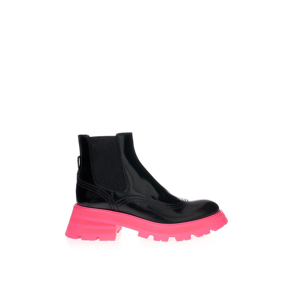 Black Leather Chelsea Boots - TIZZIL