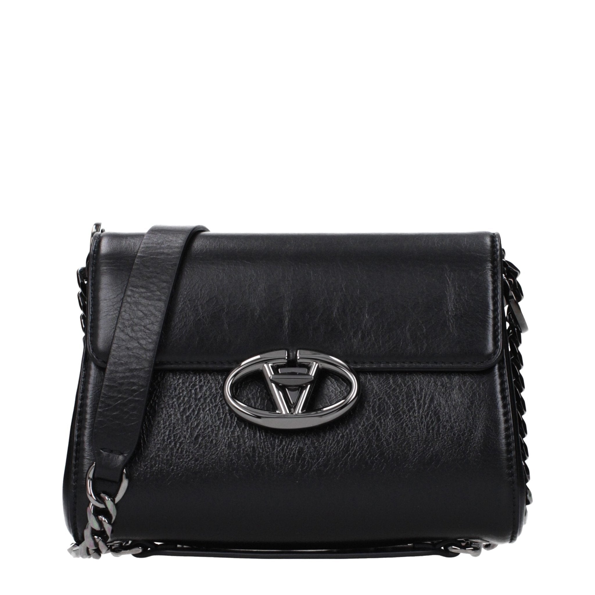 Black Leather Crossbody Bag - TIZZIL