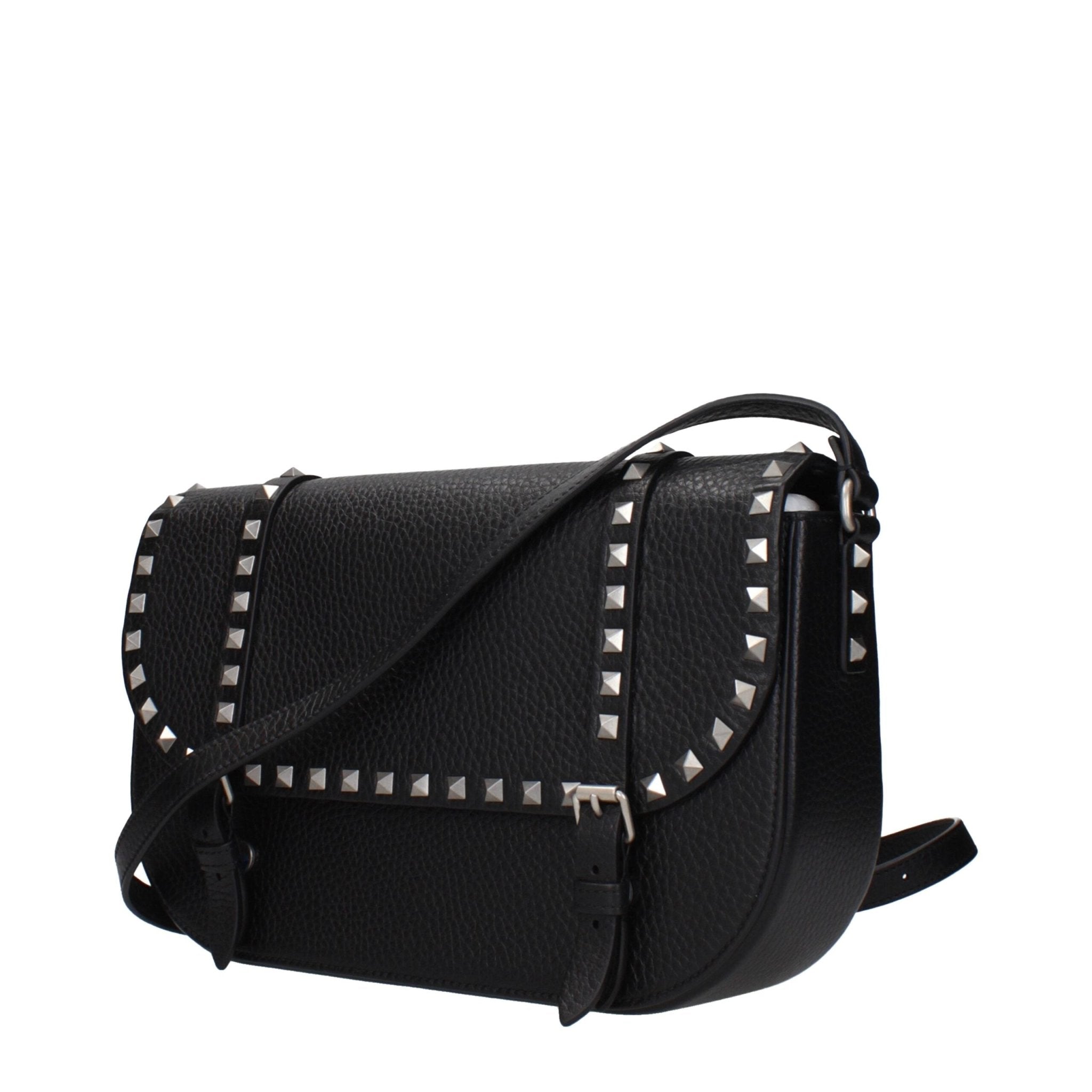 Black Leather Crossbody Bag - TIZZIL