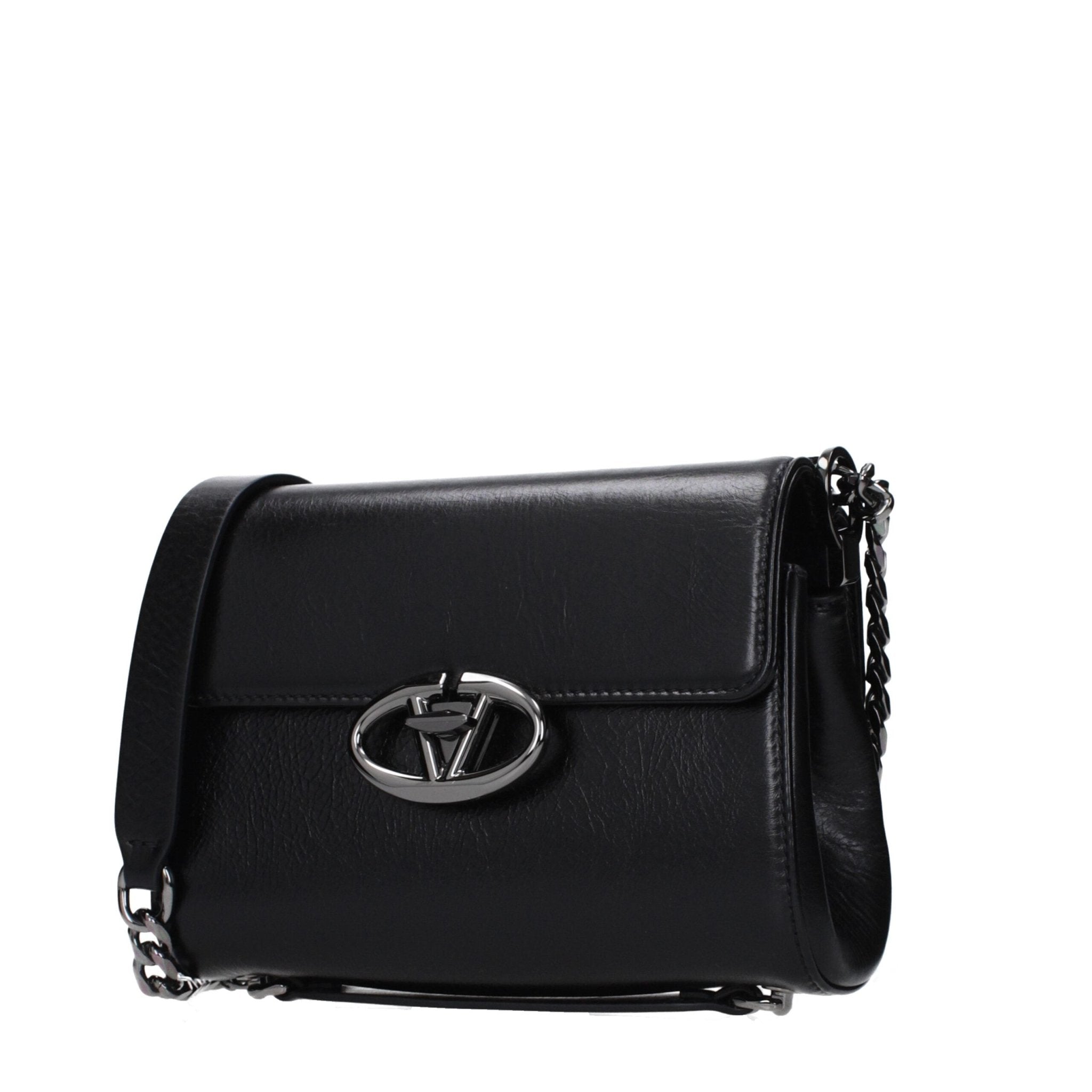 Black Leather Crossbody Bag - TIZZIL