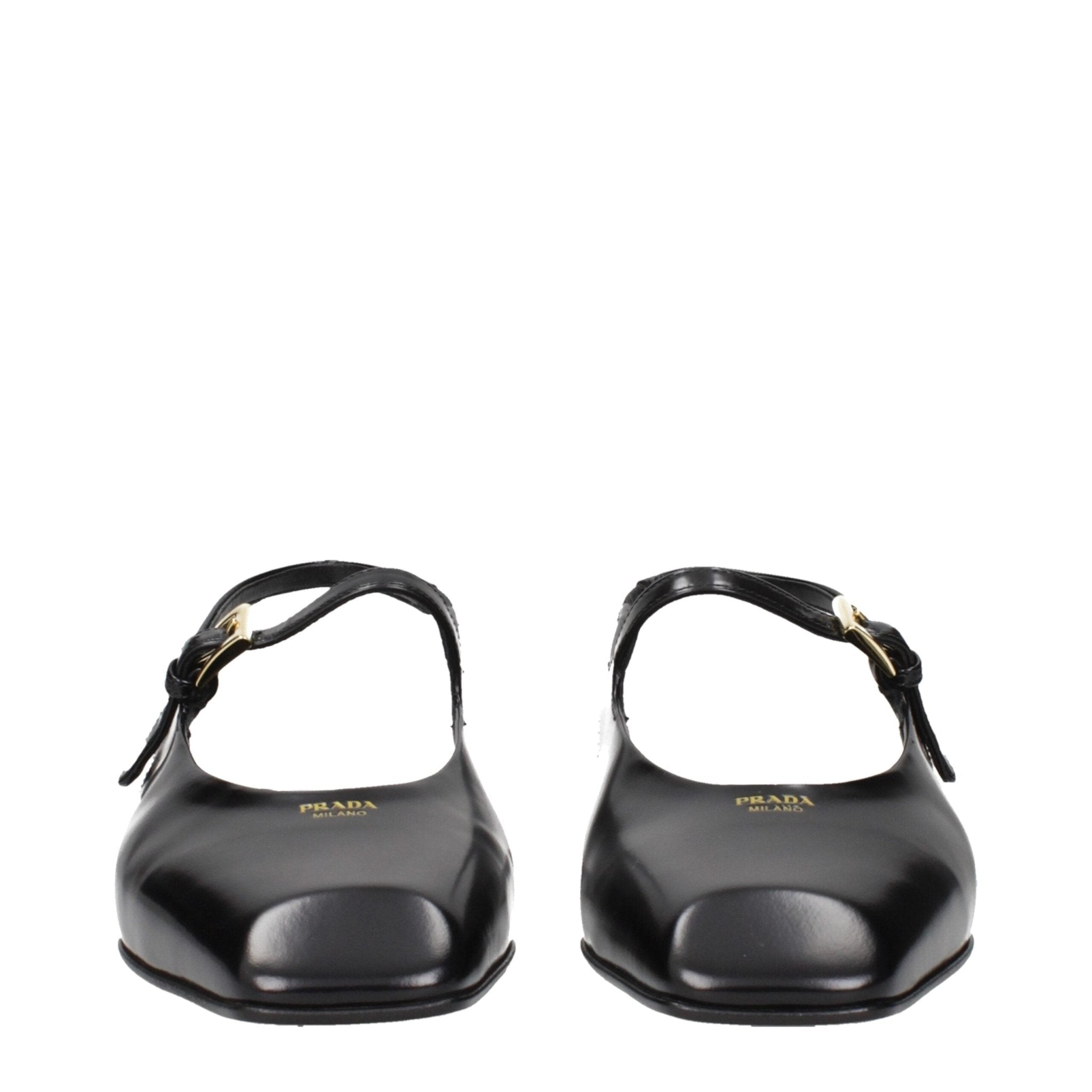 Black Leather Flat Sandals - TIZZIL
