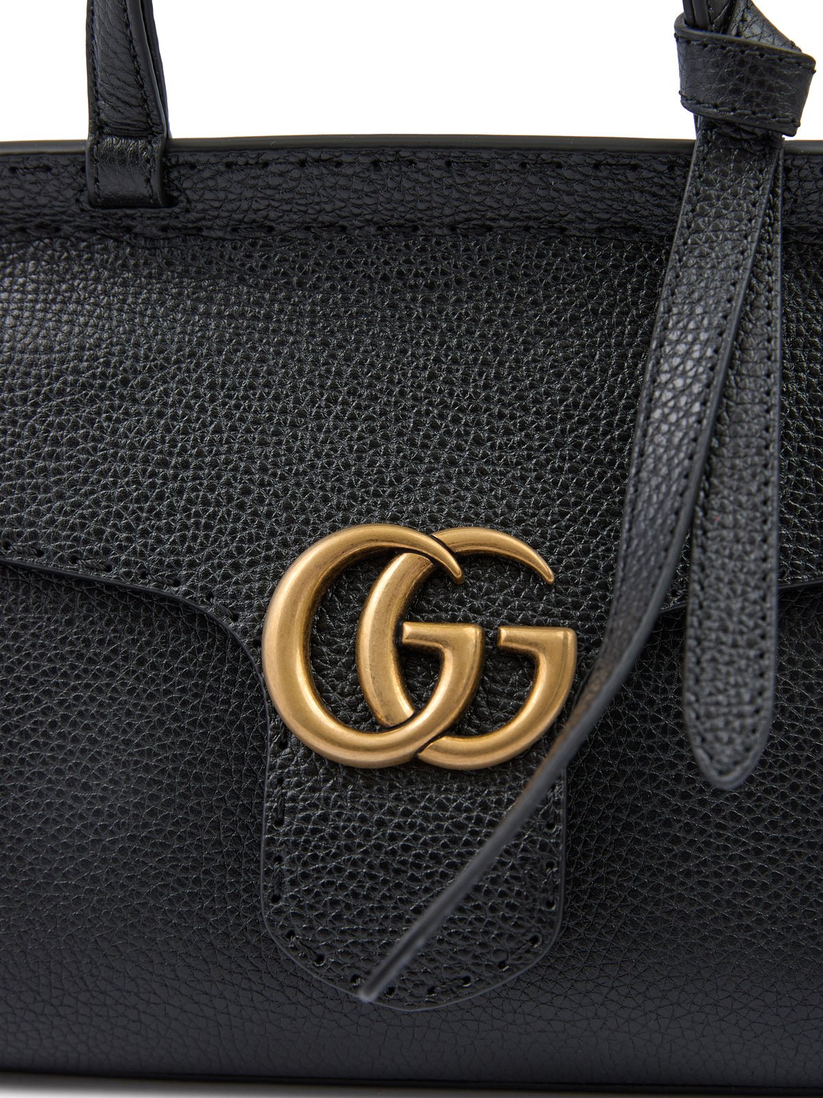 Black Leather GG Marmont Handbag - TIZZIL