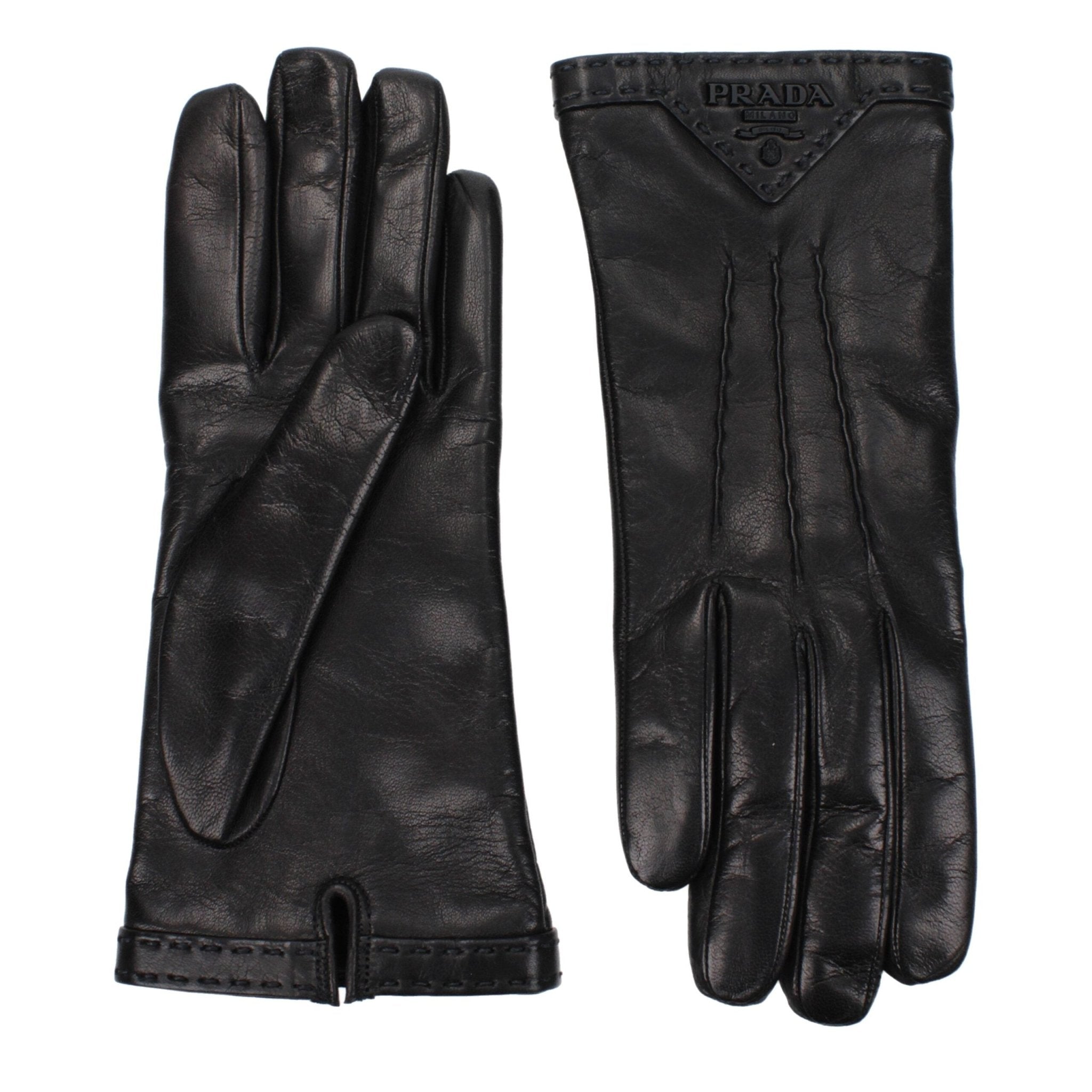 Black Leather Gloves - TIZZIL