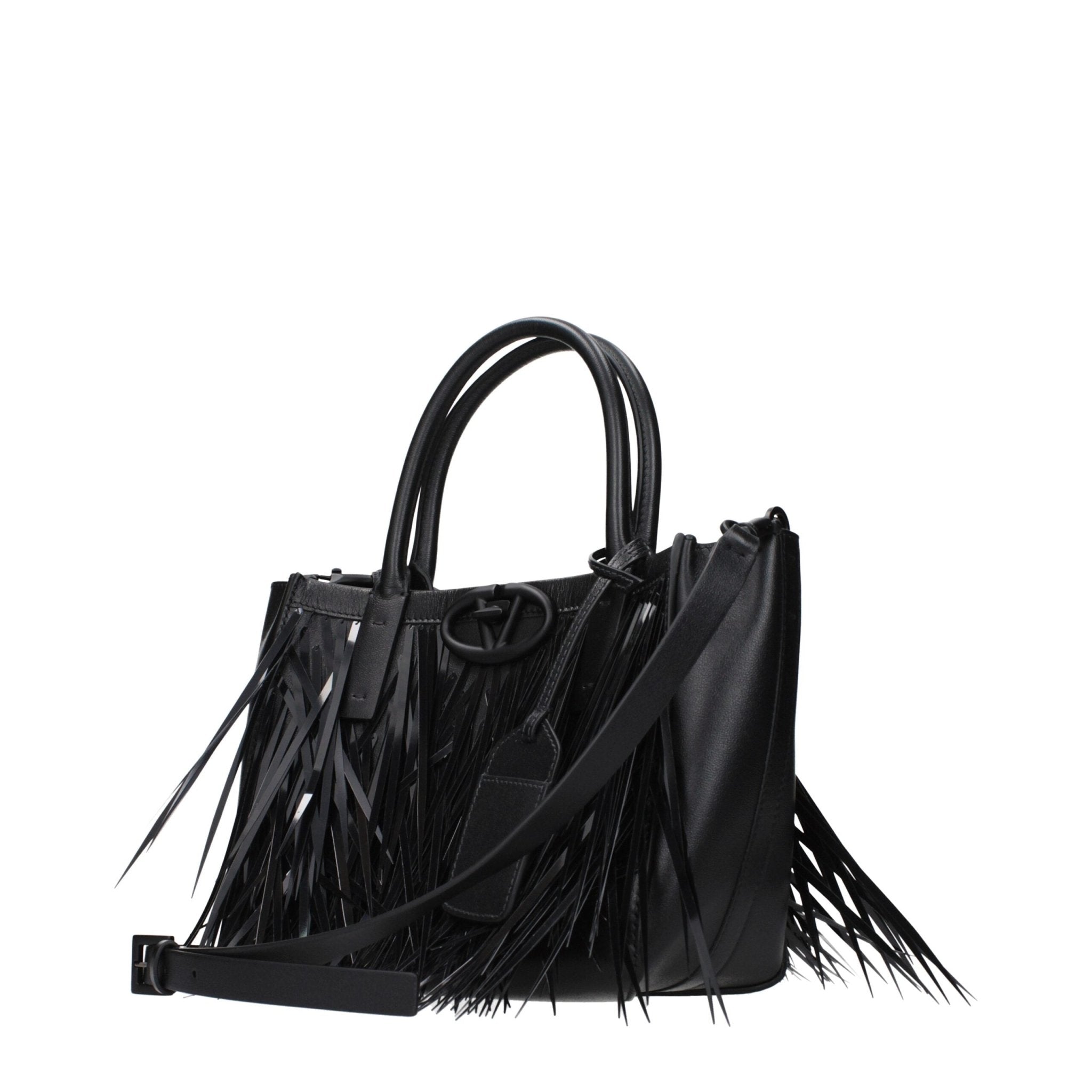 Black Leather Handbag - TIZZIL