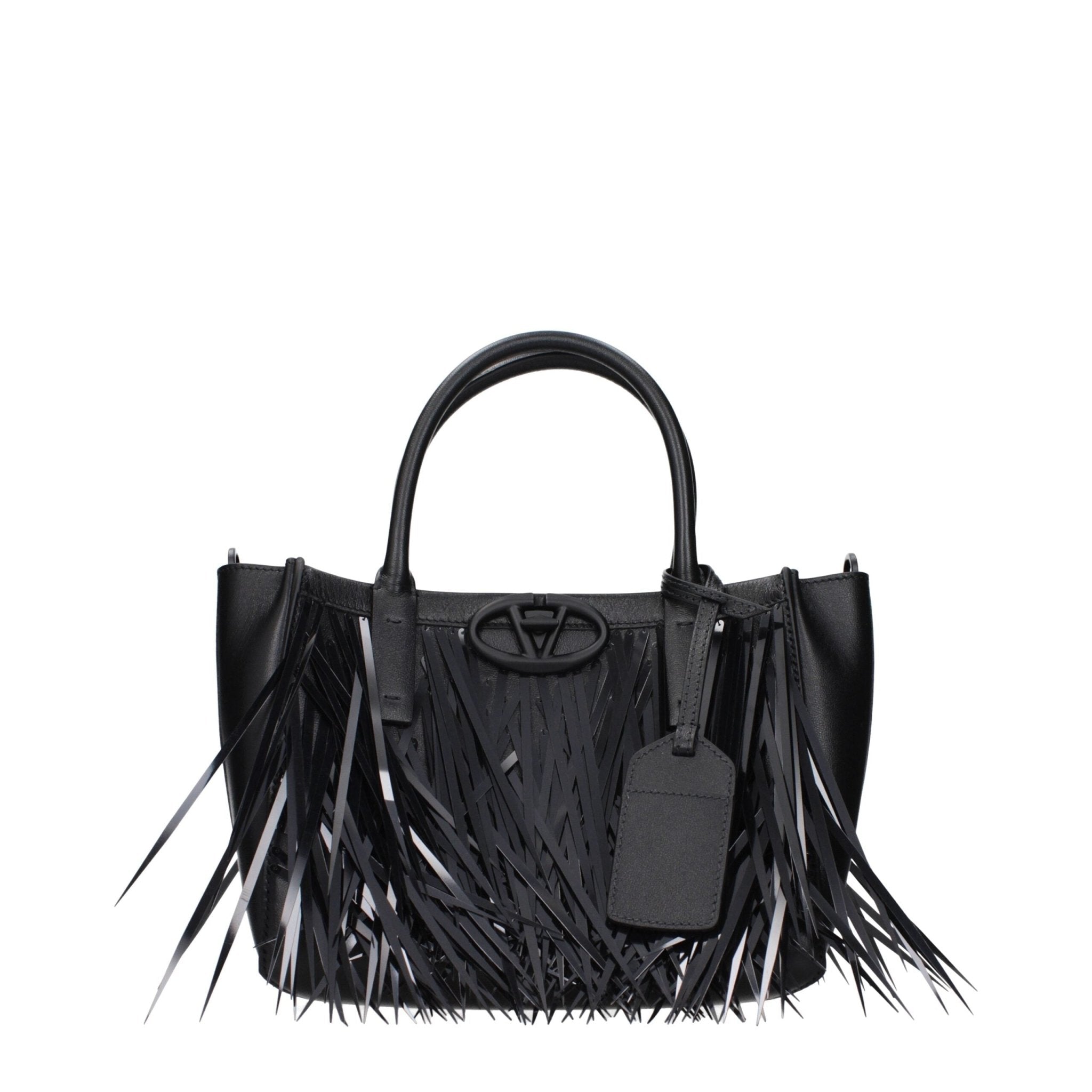 Black Leather Handbag - TIZZIL