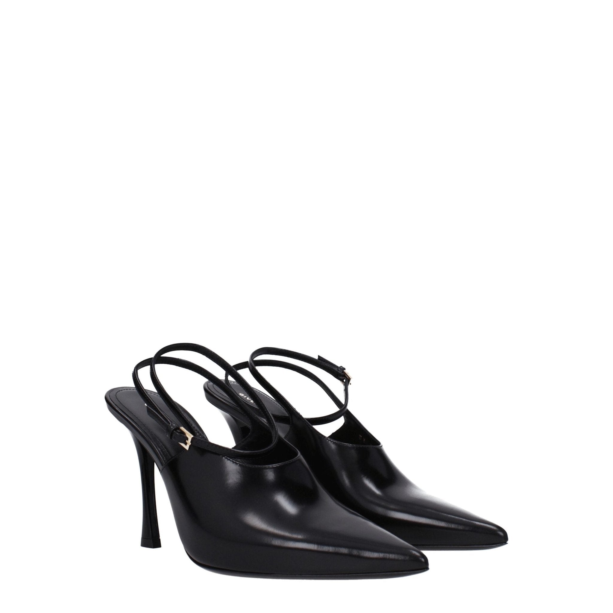 Black Leather High Heel Pumps - TIZZIL