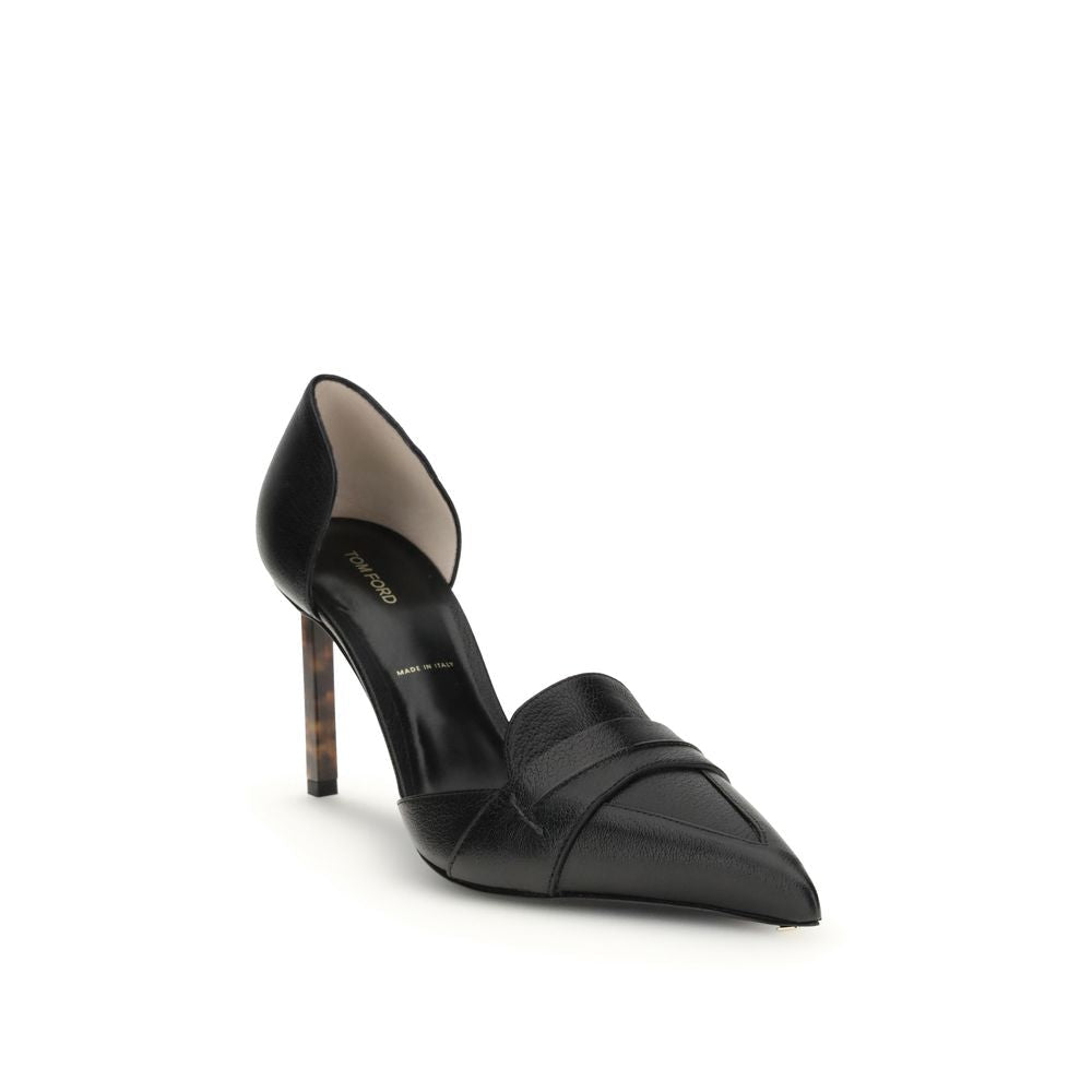 Black Leather High Heel Pumps - TIZZIL