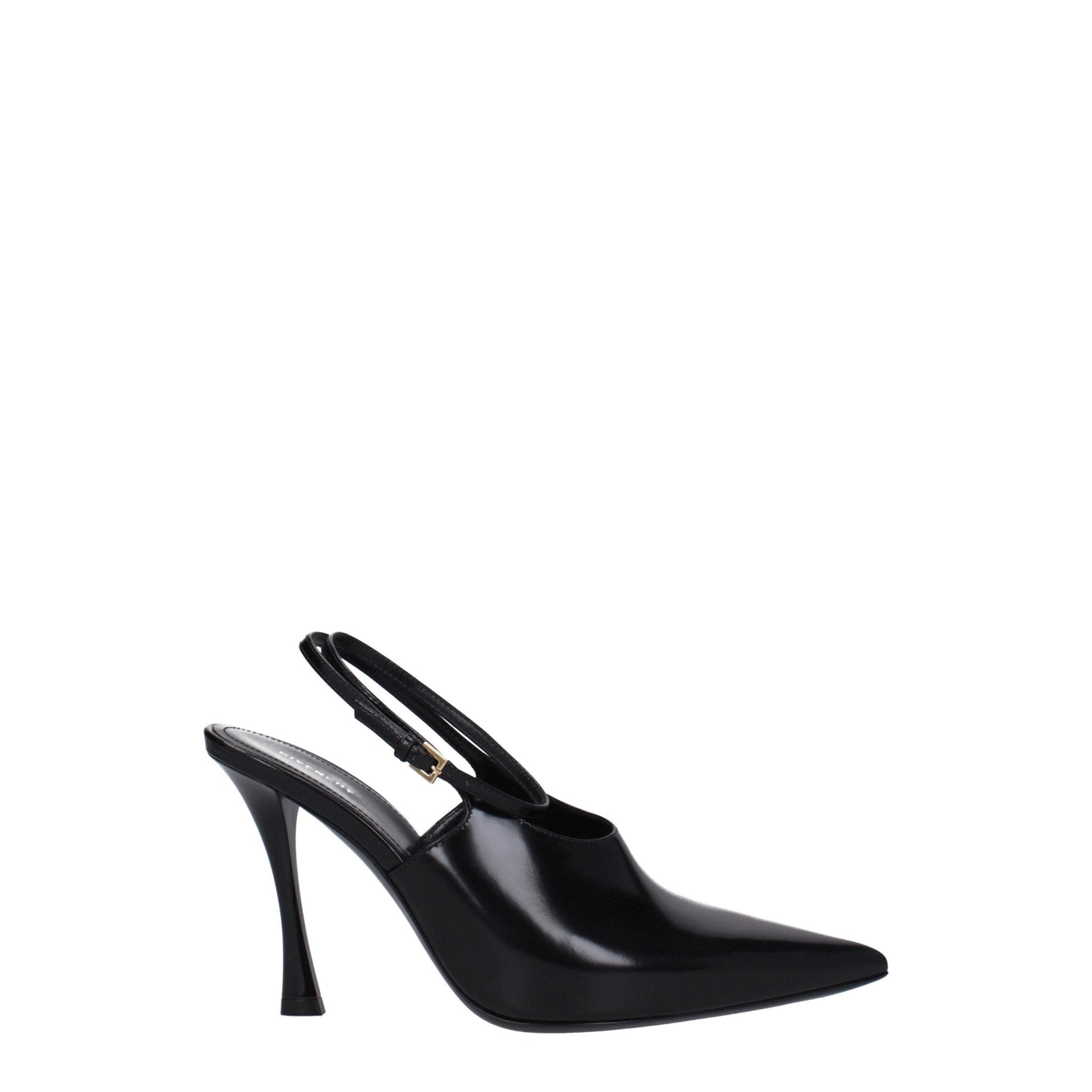 Black Leather High Heel Pumps - TIZZIL