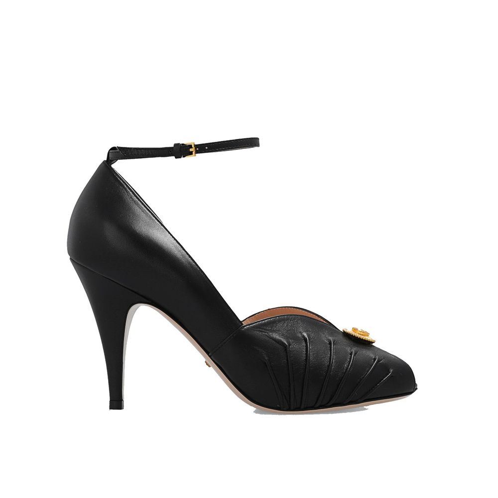 Black Leather High Heel Pumps - TIZZIL