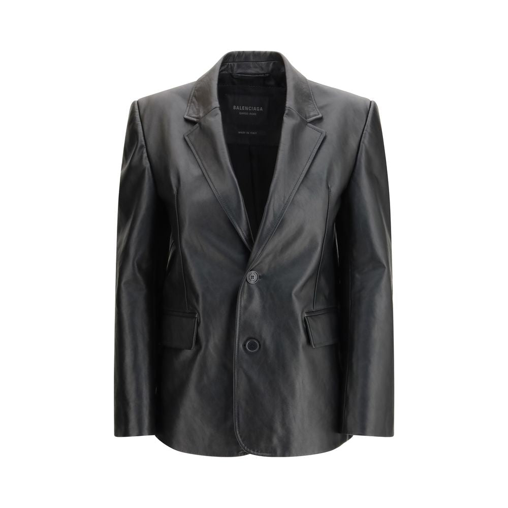 Black Leather Jacket - TIZZIL