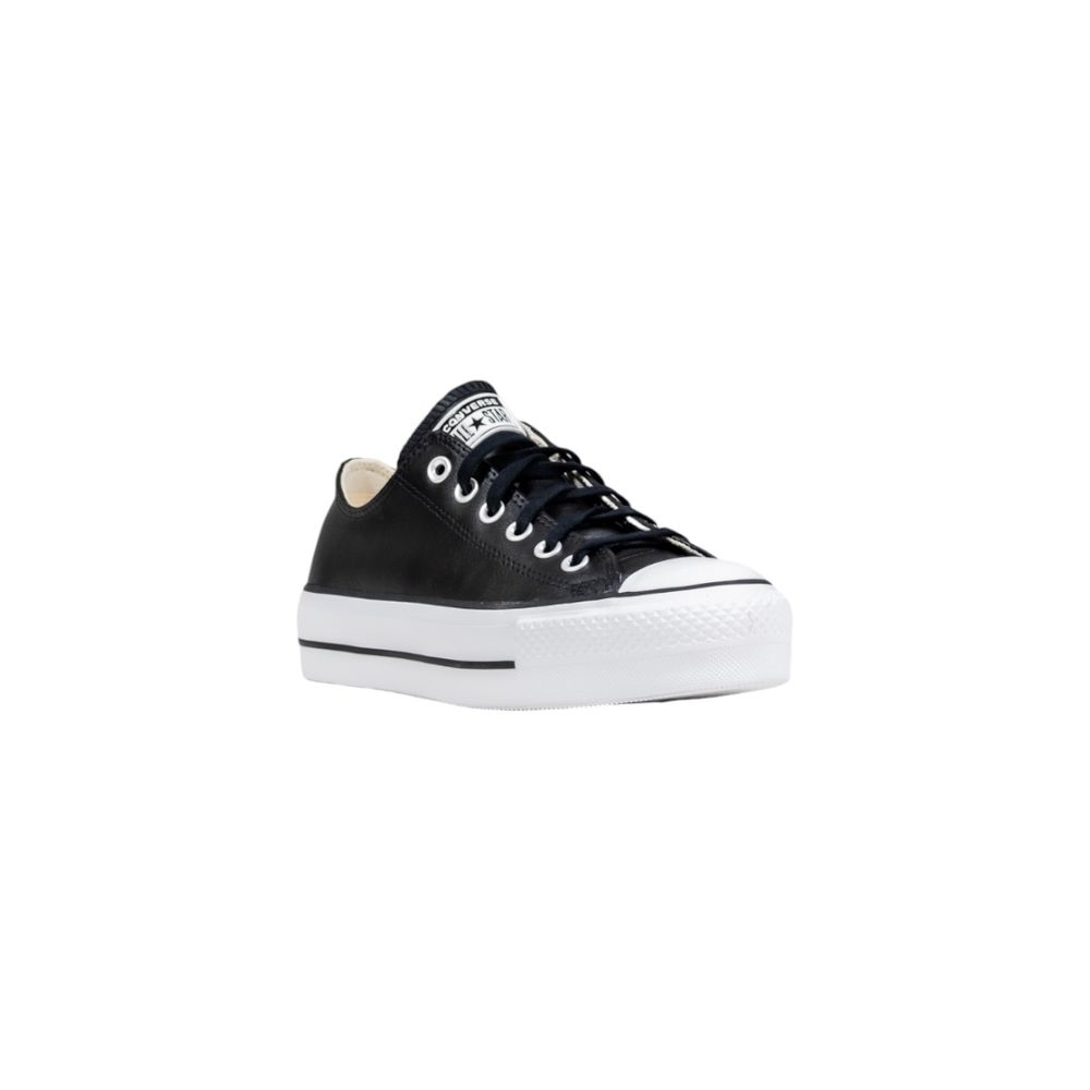 Black Leather Low Top Sneakers - TIZZIL