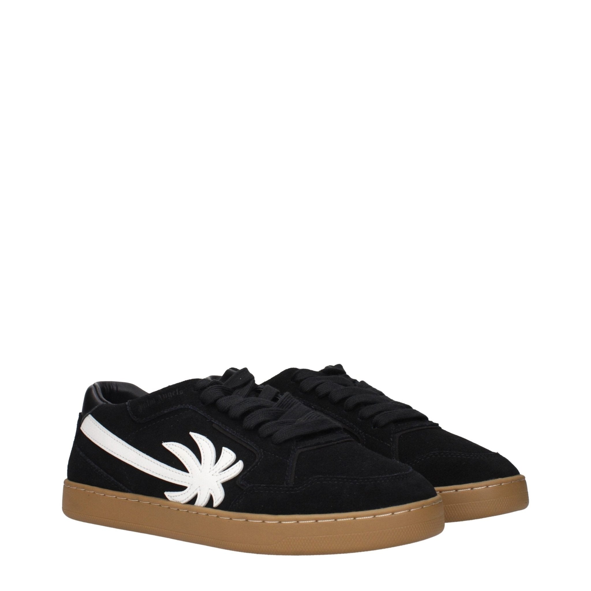 Black Leather Low Top Sneakers - TIZZIL