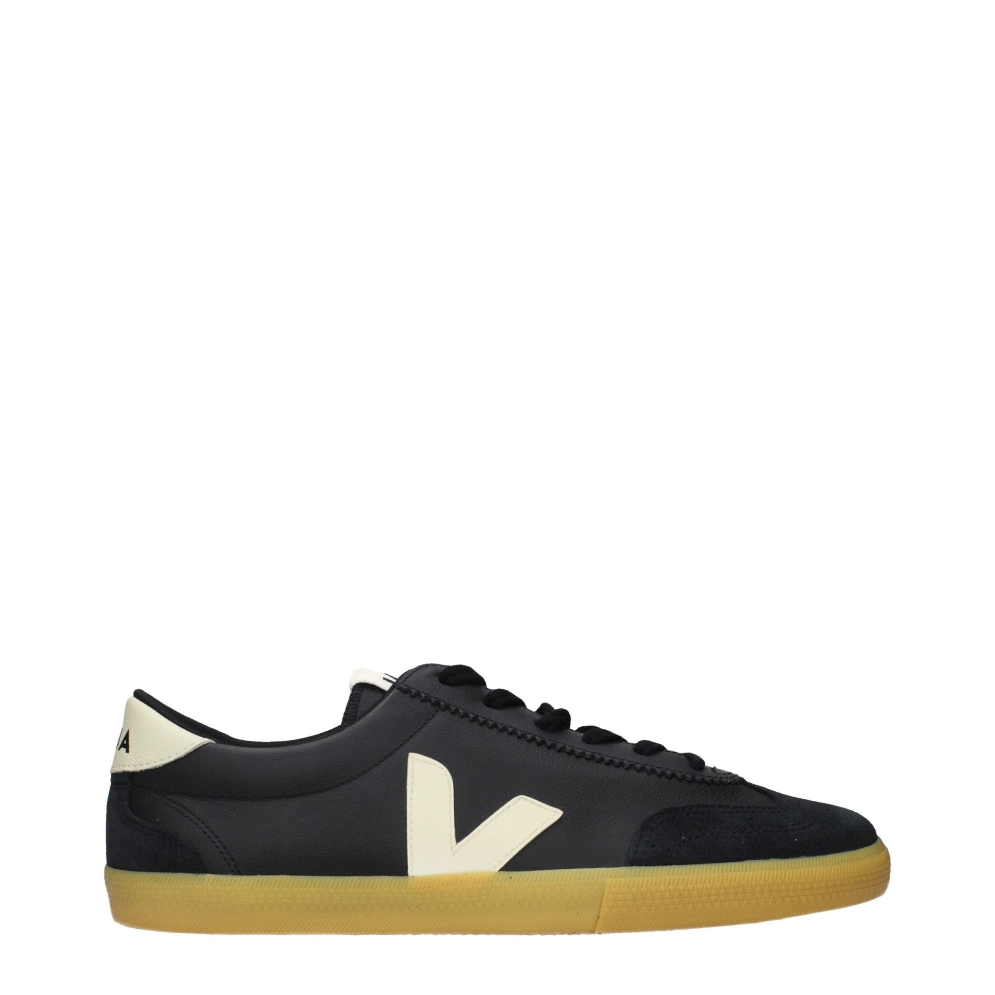 Black Leather Low Top Sneakers - TIZZIL
