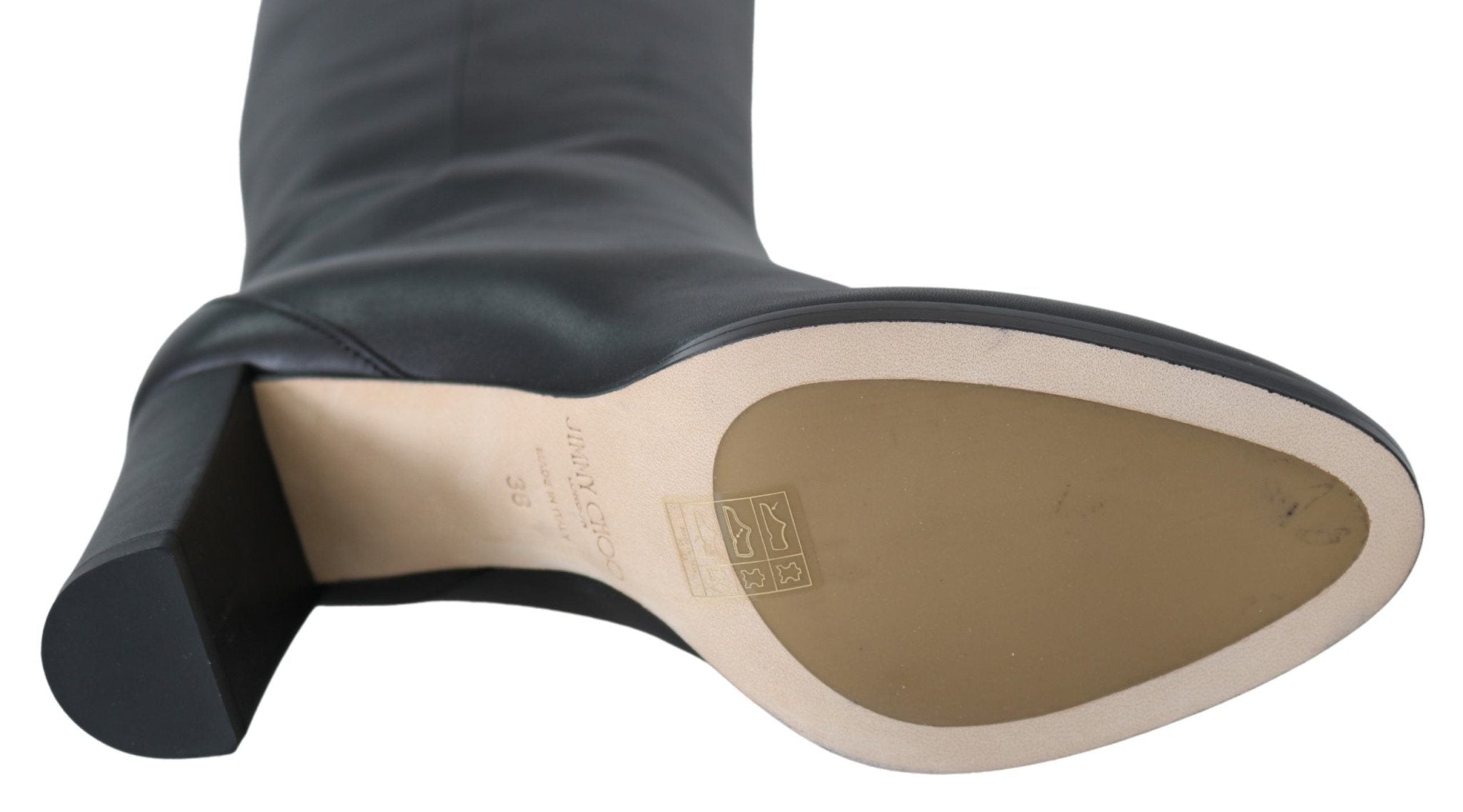 Black Leather Madalie 80 Boots Shoes - TIZZIL