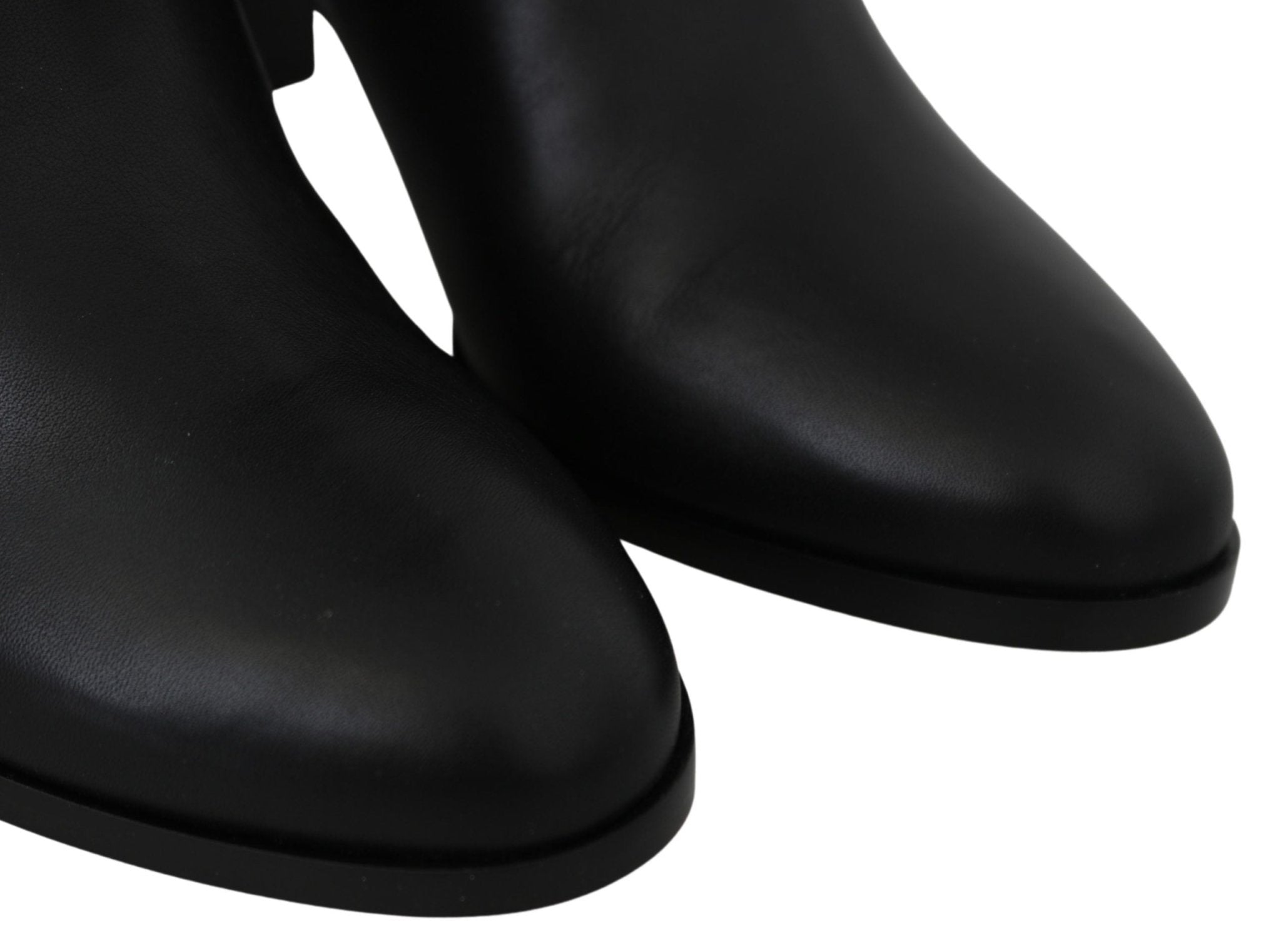 Black Leather Madalie 80 Boots Shoes - TIZZIL
