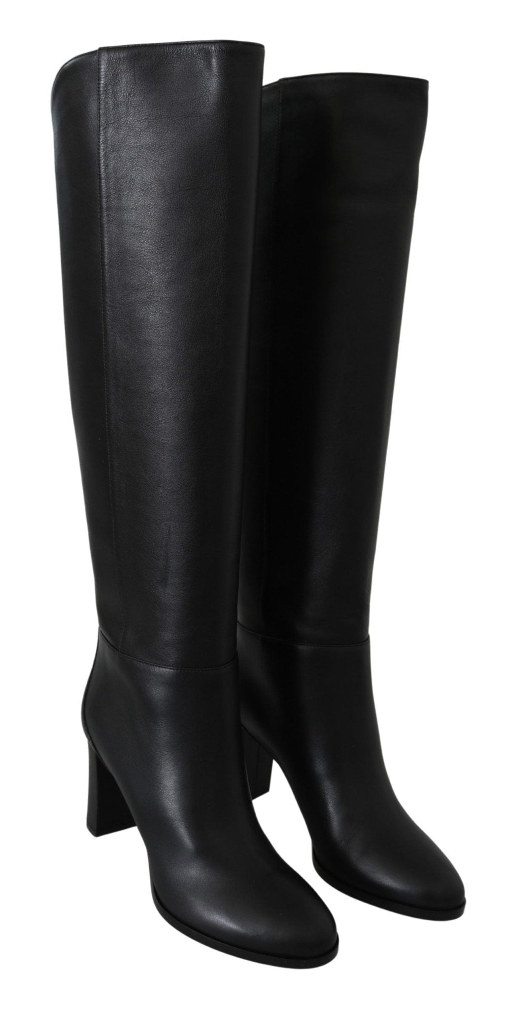 Black Leather Madalie 80 Boots Shoes - TIZZIL