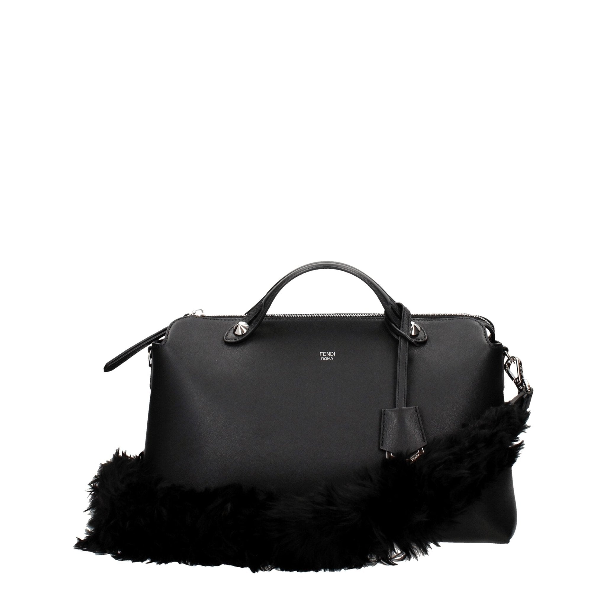 Black Leather Shoulder Bag - TIZZIL