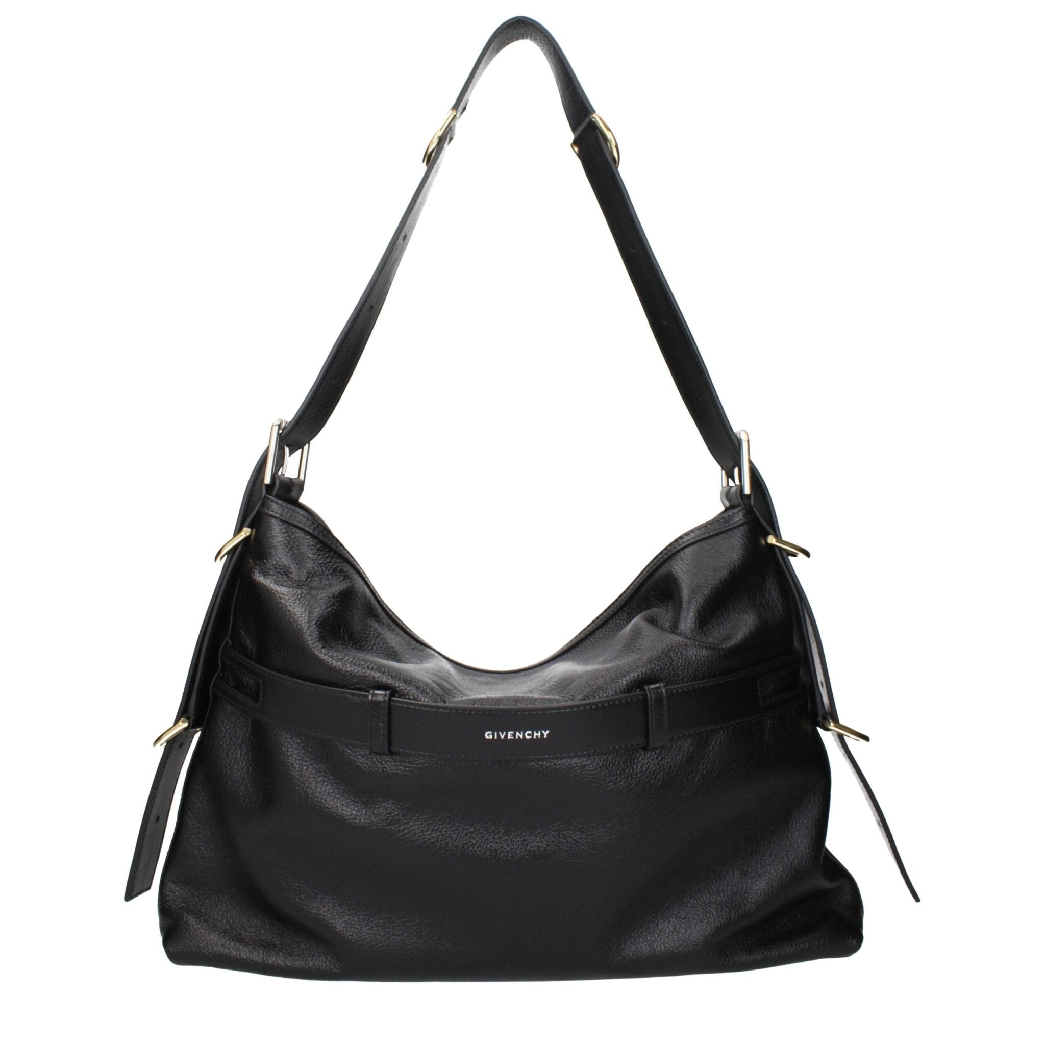 Black Leather Shoulder Bag - TIZZIL