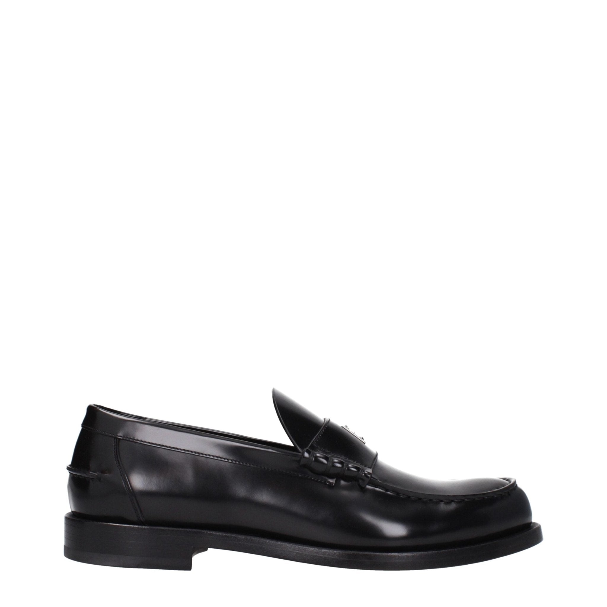 Black Leather Slip - On Loafers - TIZZIL