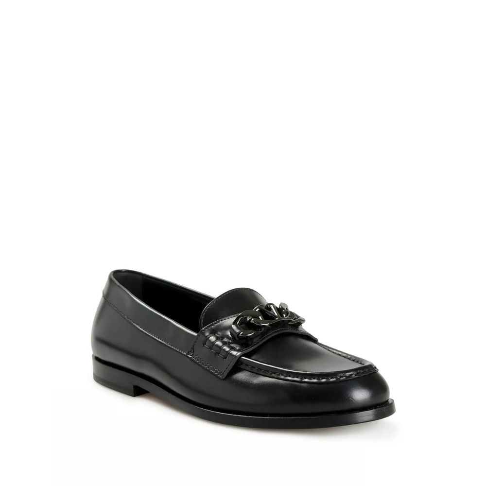 Black Leather Slip - On Loafers - TIZZIL