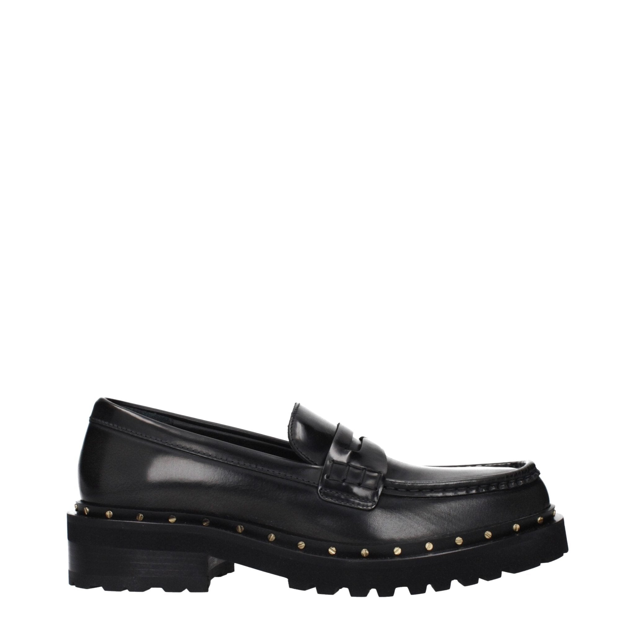 Black Leather Slip - On Loafers - TIZZIL