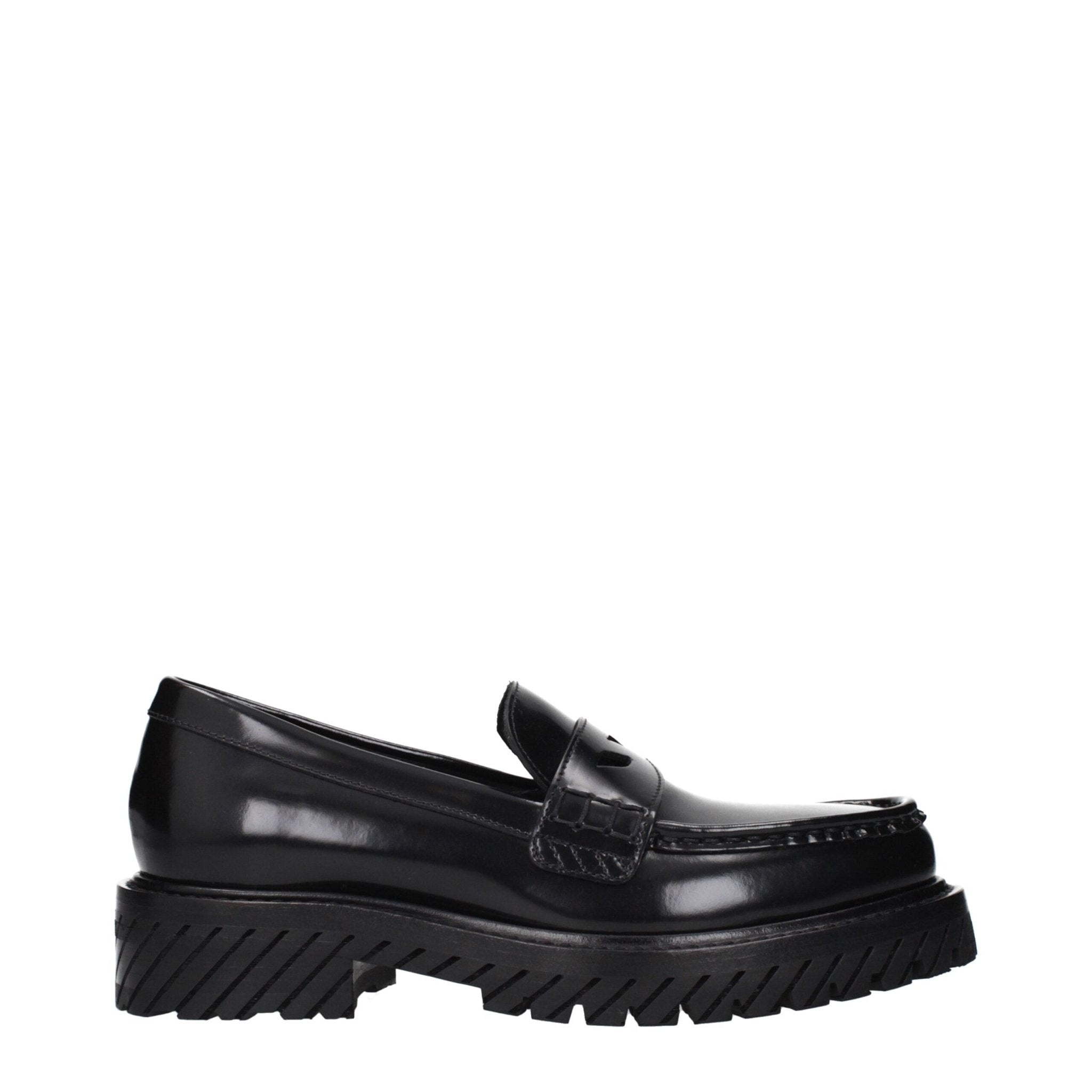 Black Leather Slip - On Loafers - TIZZIL