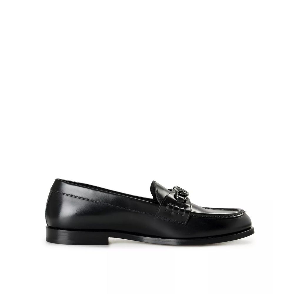 Black Leather Slip - On Loafers - TIZZIL