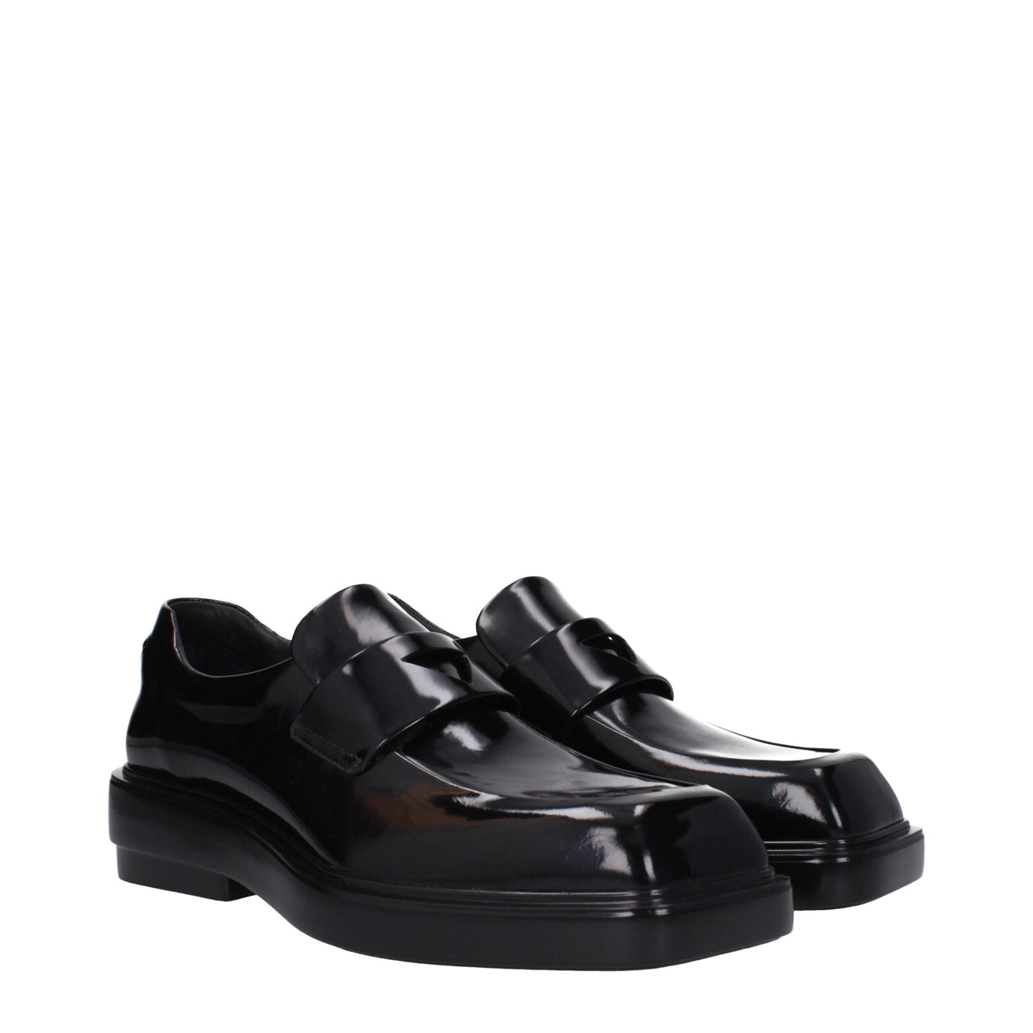 Black Leather Slip - On Loafers - TIZZIL