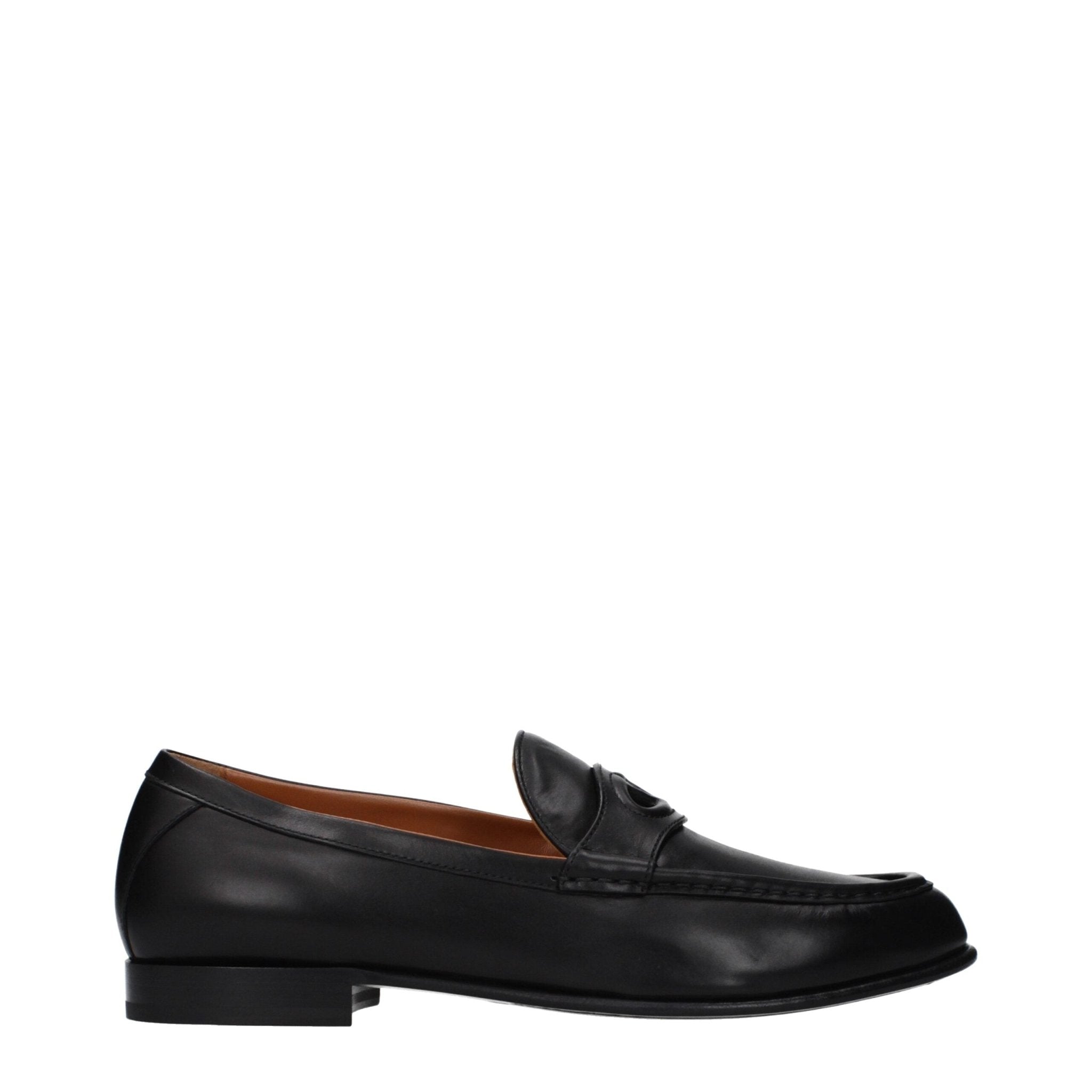 Black Leather Slip - On Loafers - TIZZIL