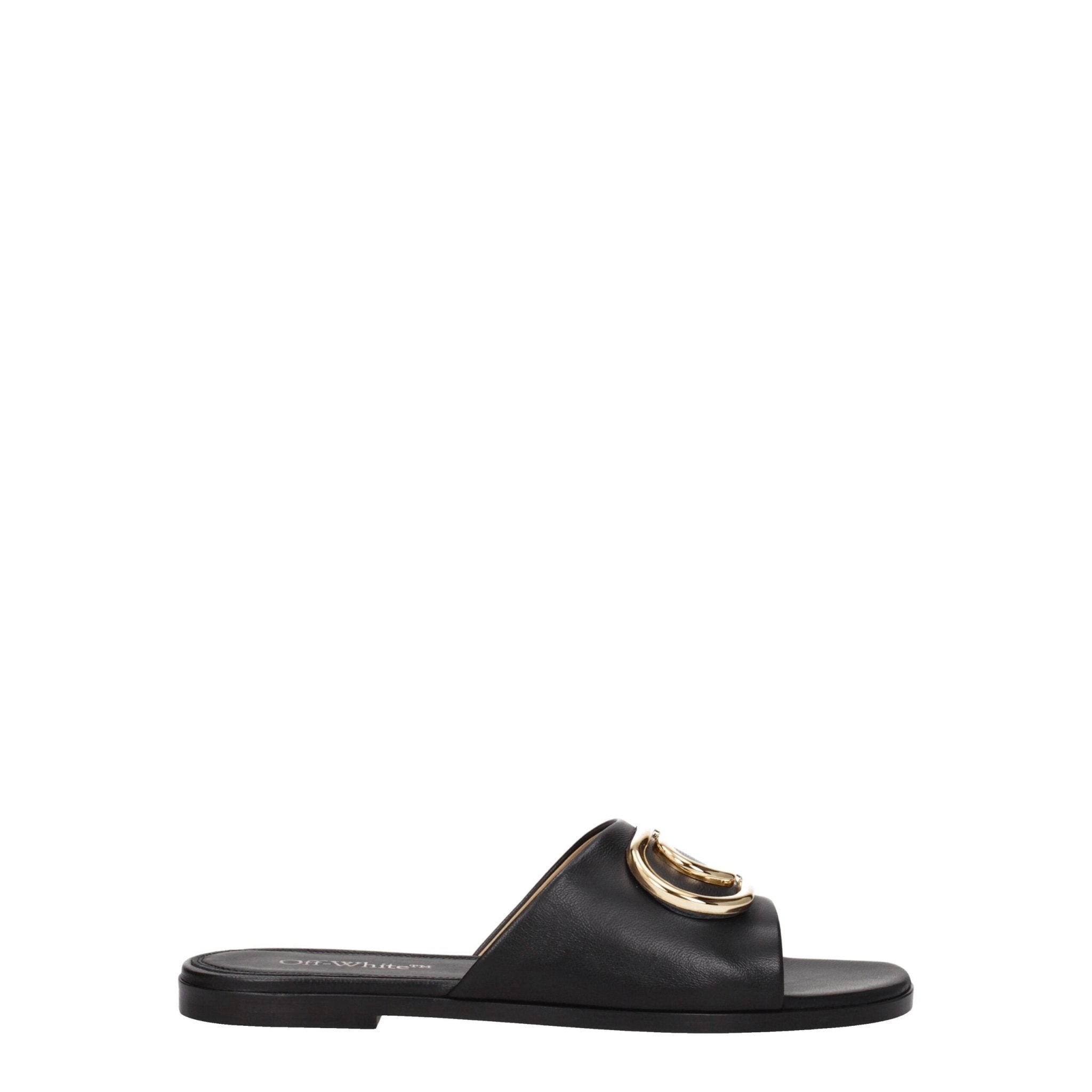 Black Leather Slippers - TIZZIL