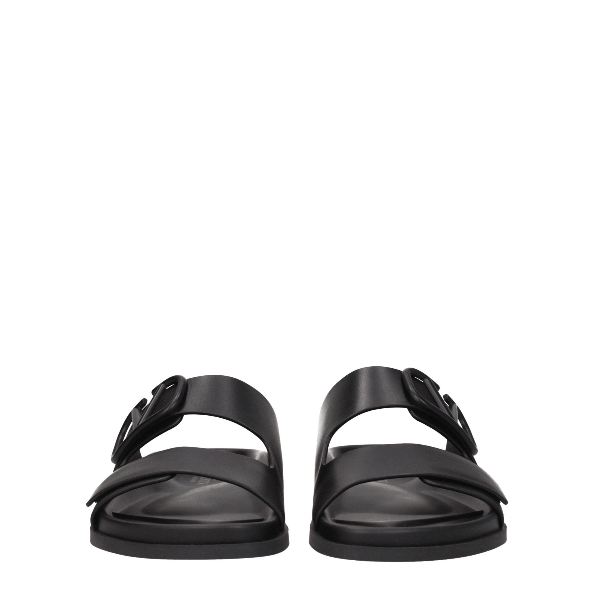 Black Leather Slippers - TIZZIL