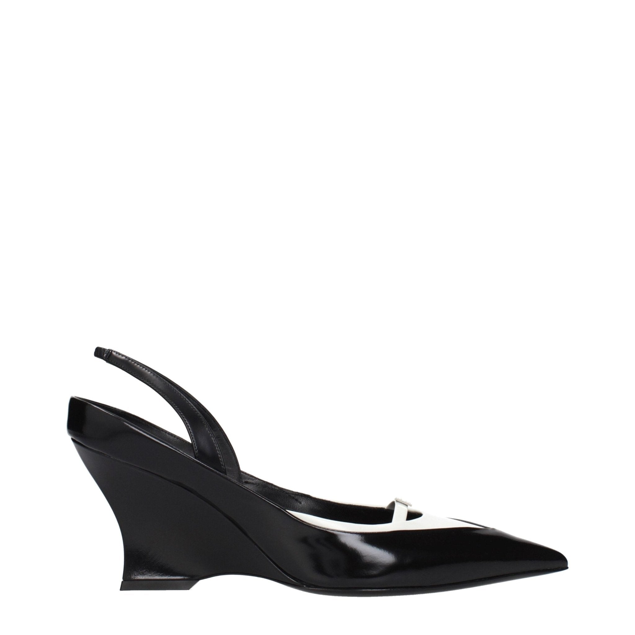 Black Leather Wedge Sandals - TIZZIL