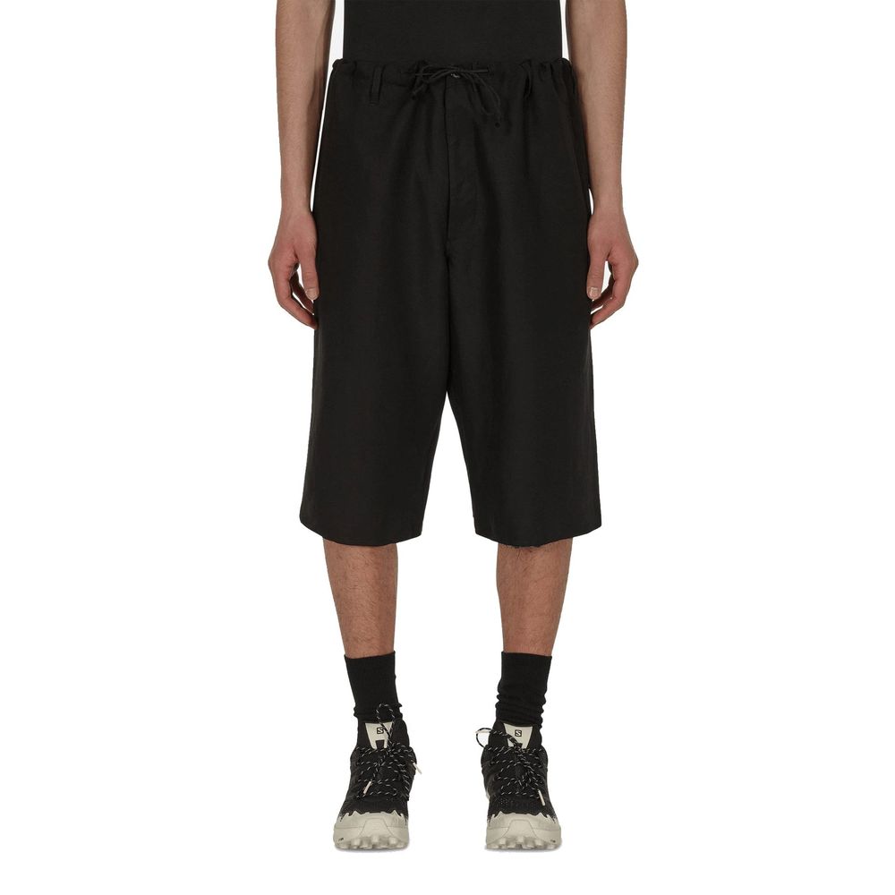 Black Linen Bermuda Shorts - TIZZIL