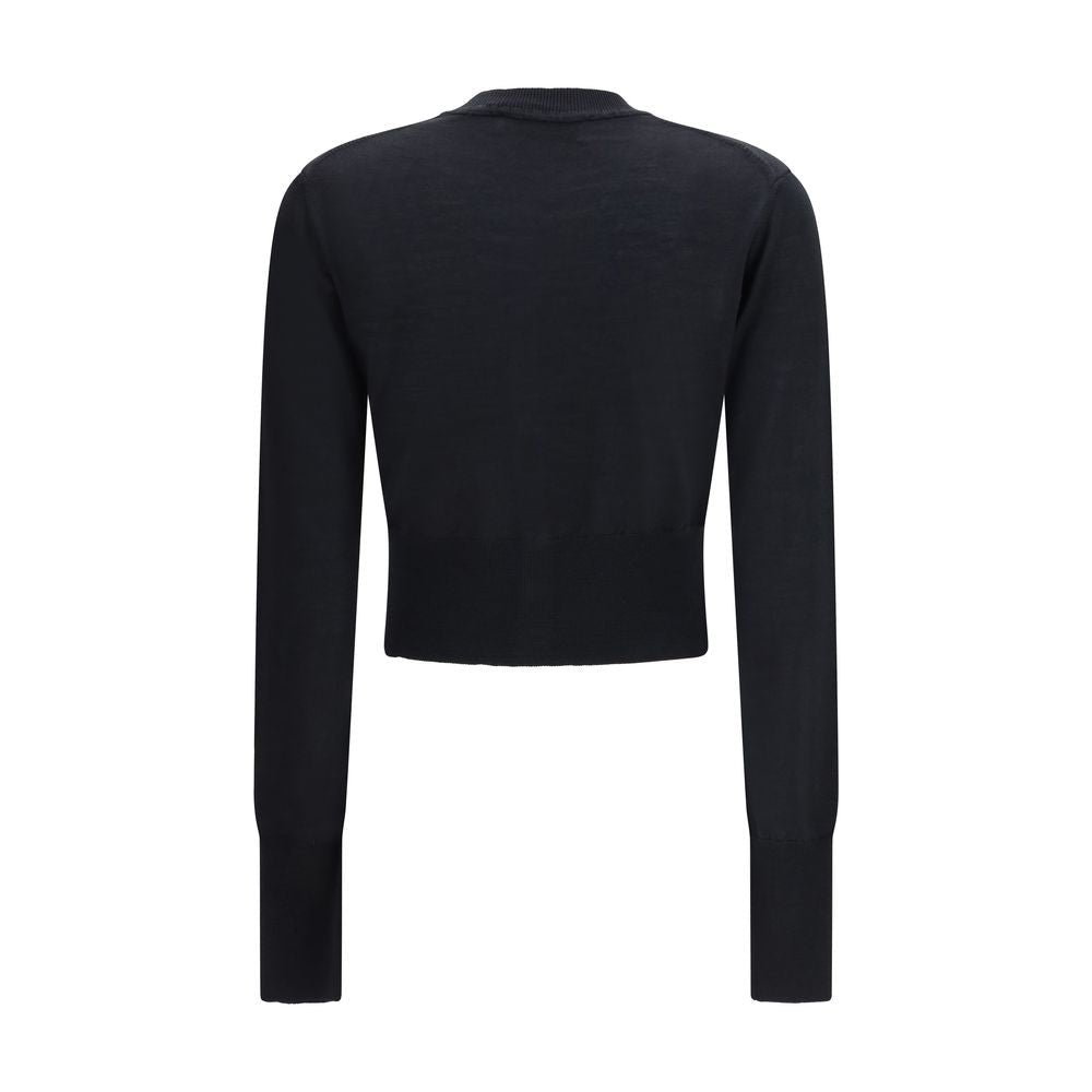 Black Merino Wool Cardigan - TIZZIL