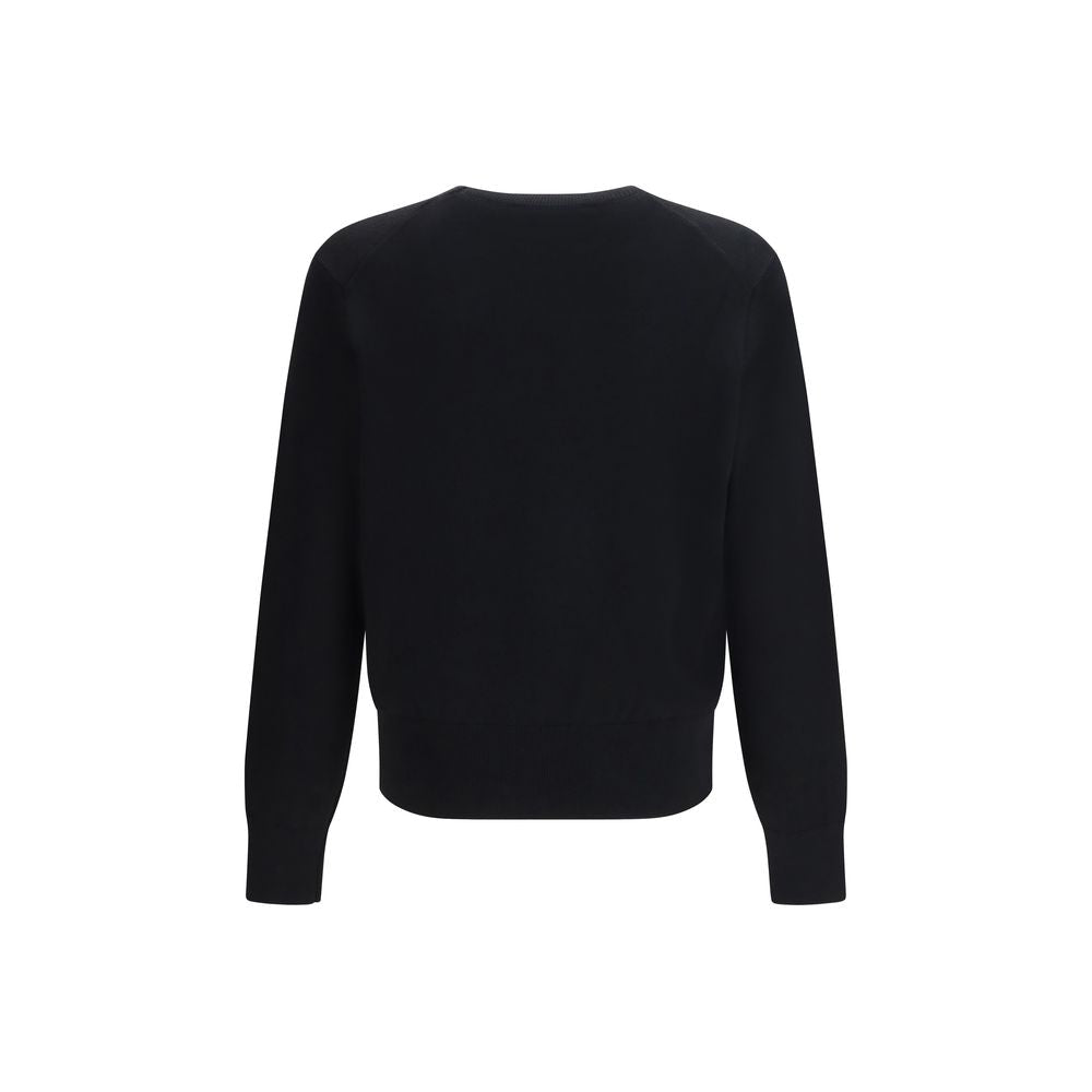 Black Merino Wool Sweatshirt - TIZZIL