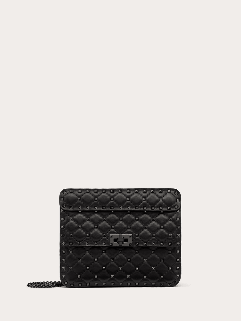 Black Nappa Leather Medium Rockstudt Spike Bag - TIZZIL