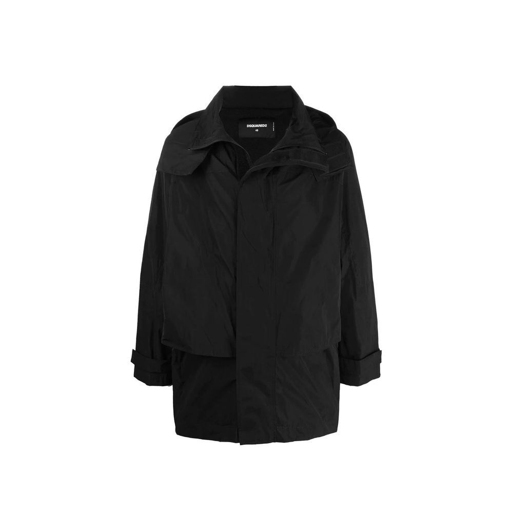 Black Nylon Shell Jacket - TIZZIL