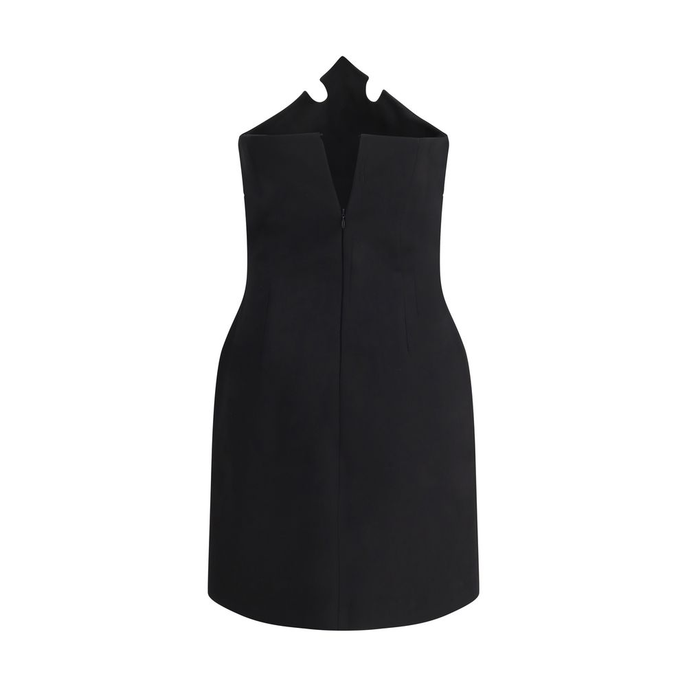Black Polyester Casual Dress - TIZZIL