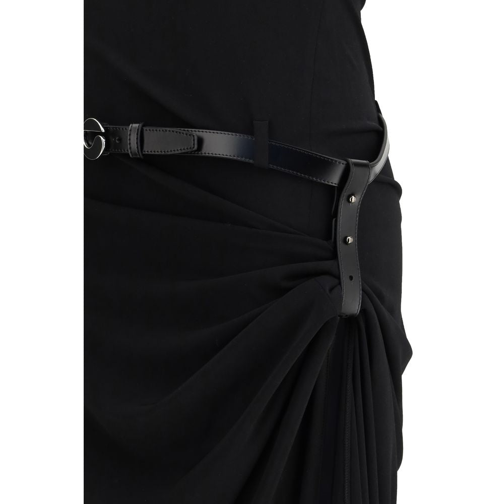 Black Polyester Casual Dress - TIZZIL