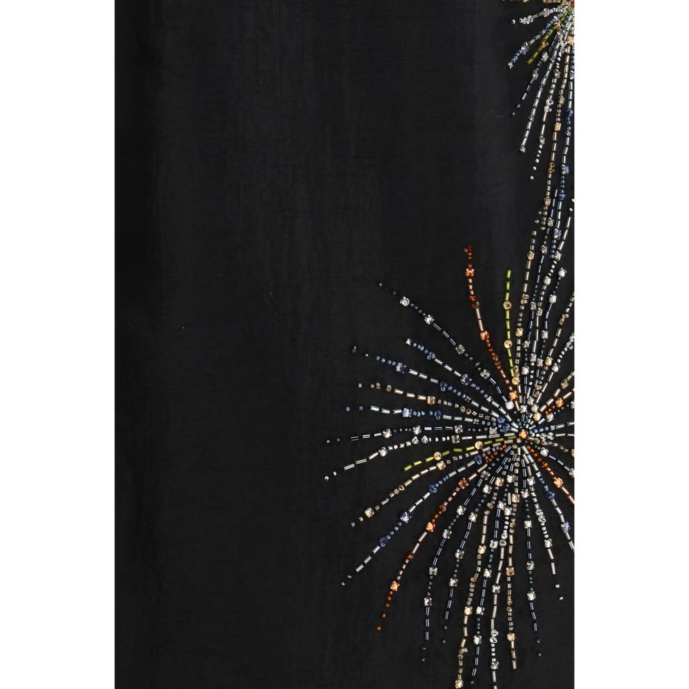 Black Polyester Casual Dress - TIZZIL