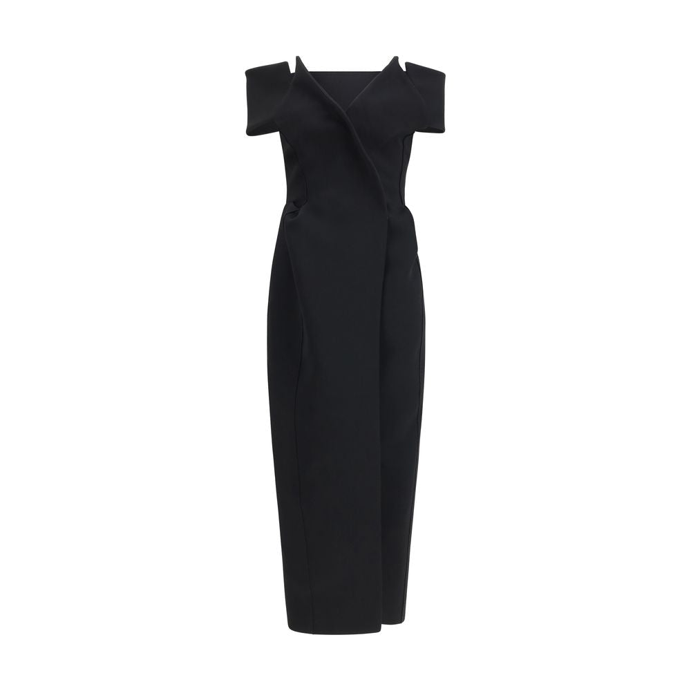 Black Polyester Cocktail Dress - TIZZIL
