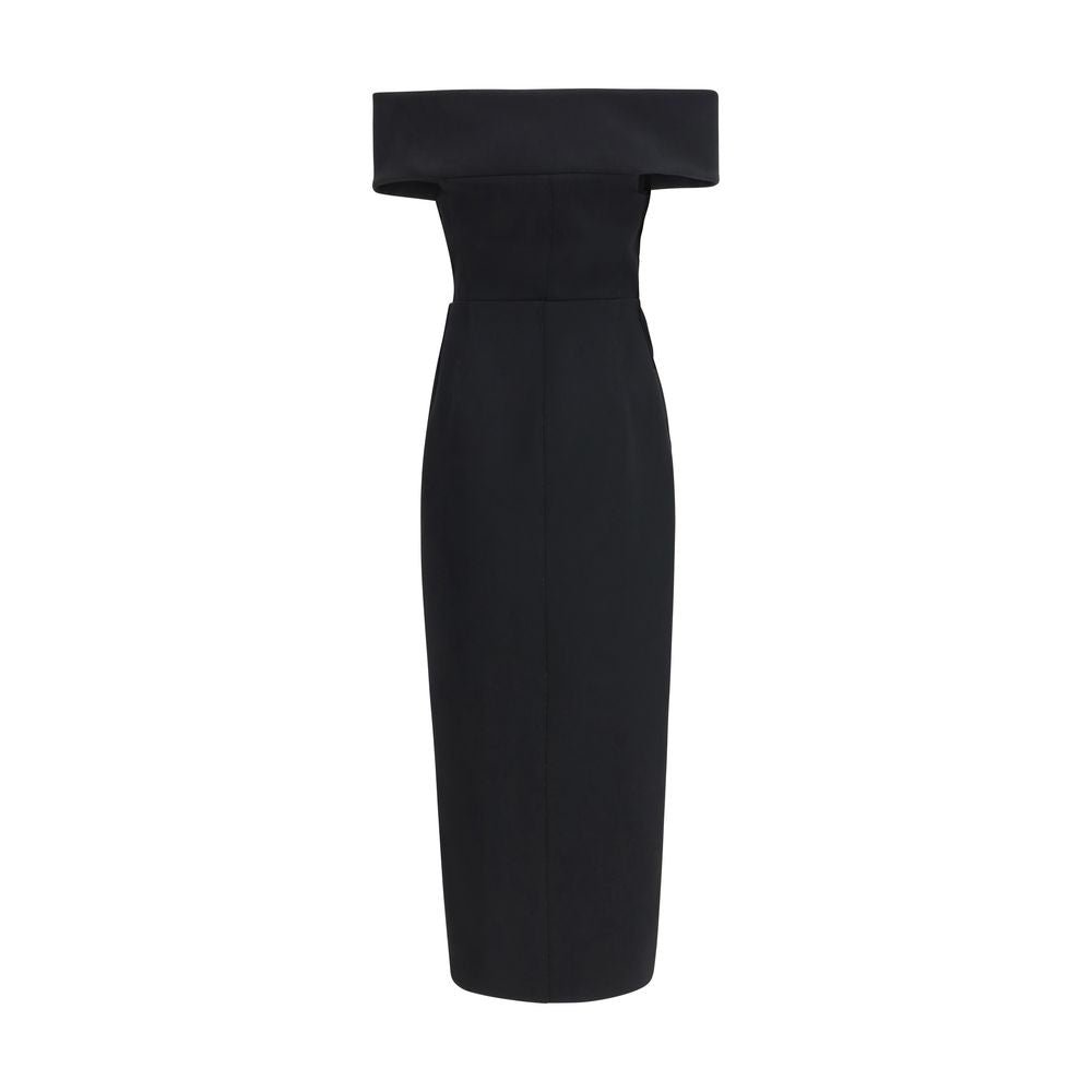 Black Polyester Cocktail Dress - TIZZIL