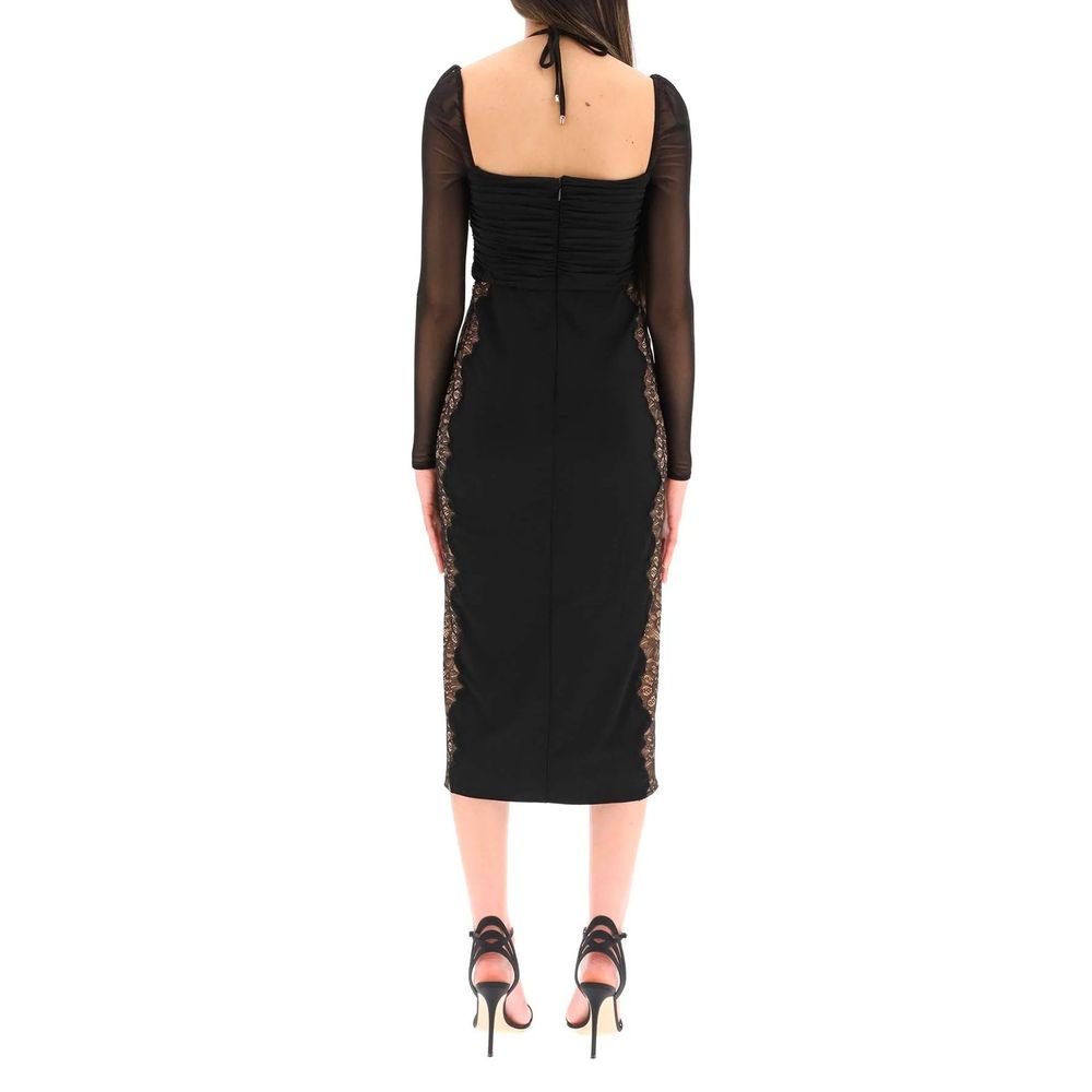 Black Polyester Cocktail Dress - TIZZIL