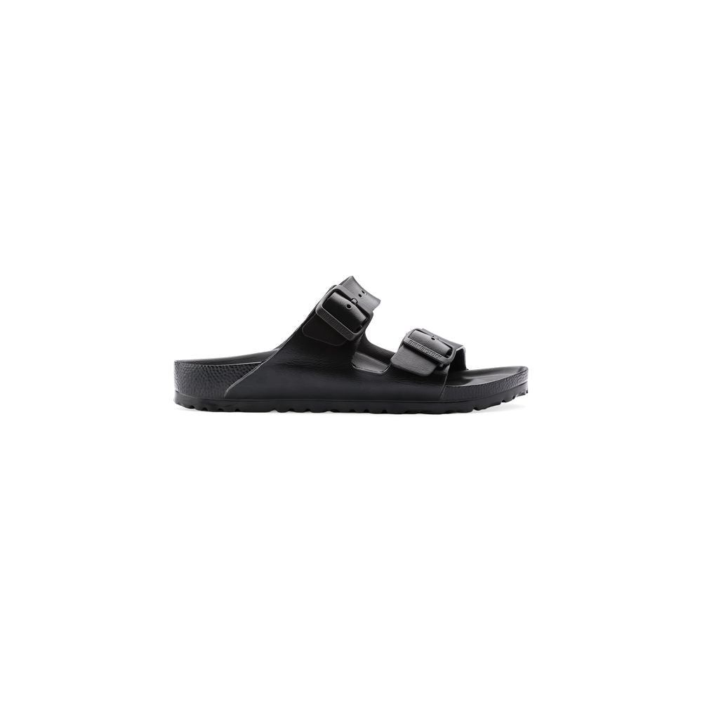 Black Polyester Flat Sandals - TIZZIL