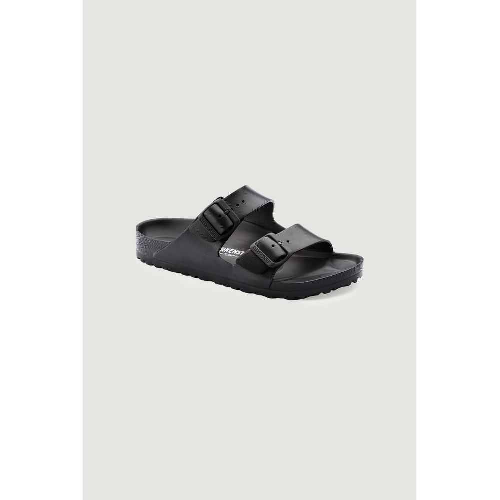 Black Polyester Flat Sandals - TIZZIL