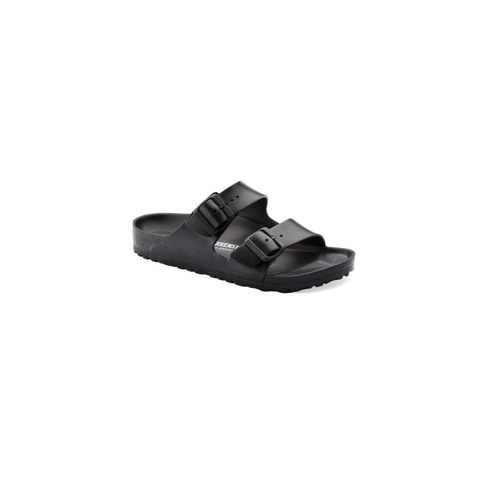 Black Polyester Flat Sandals - TIZZIL