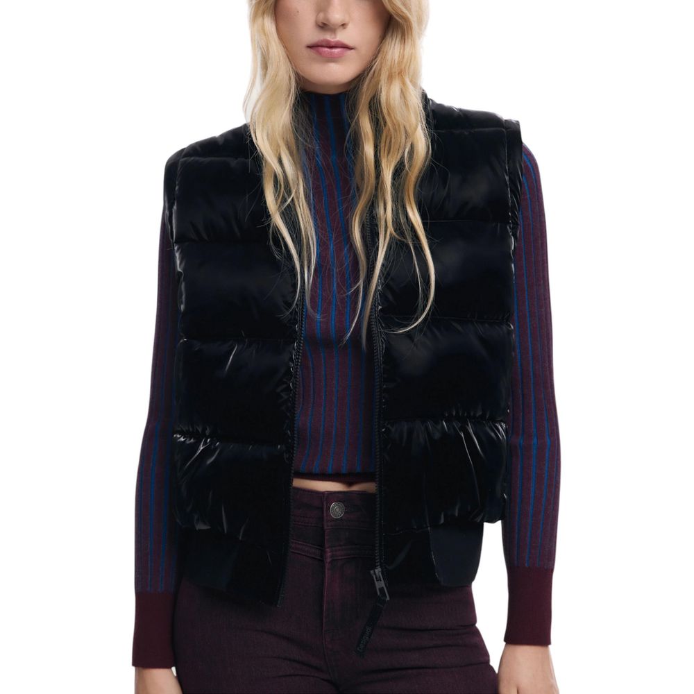 Black Polyester Full - Length Jacket - TIZZIL