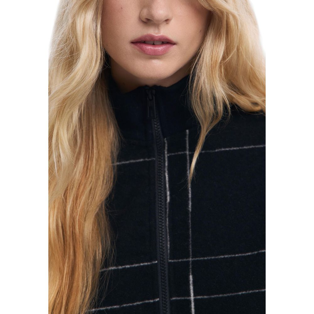 Black Polyester Jackets And Coat - TIZZIL