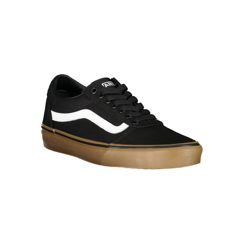 Black Polyester Low Top Sneakers - TIZZIL