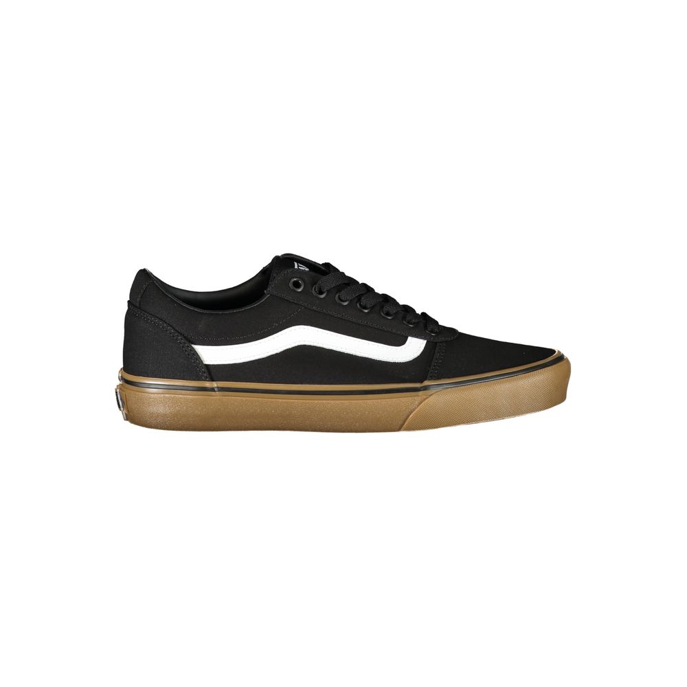 Black Polyester Low Top Sneakers - TIZZIL